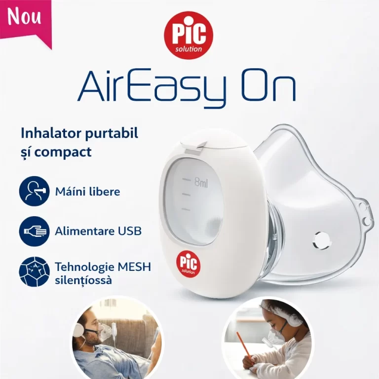 Inhalator fara zgomot cu mesh portabil Pic AirEasy On BIOMED.MD hchisinau moldova