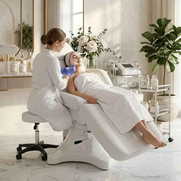 Pat Cosmetologic Masa Salon cu Sistem de Ridicare biomed.md chisinau moldova