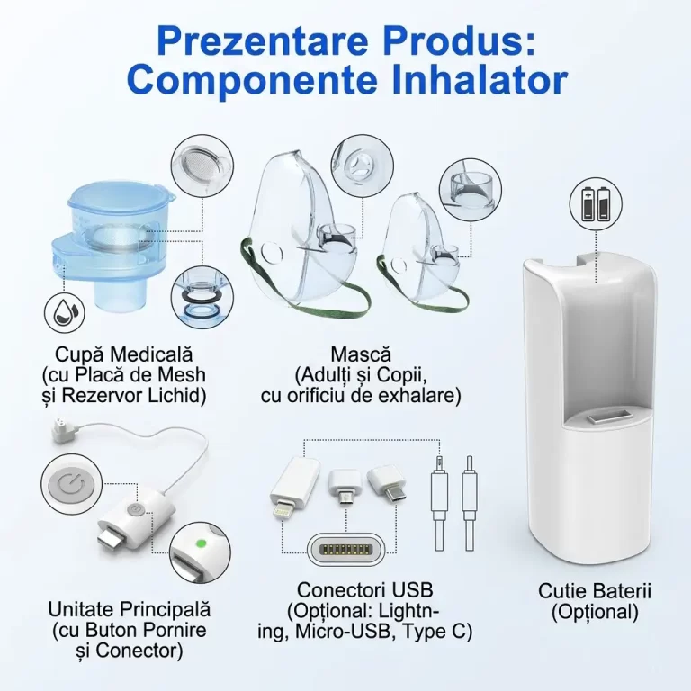Inhalator Micro MESH fara zgomot- Ultraportabil și Eficient nebulizator biomed.md chisinau moldova