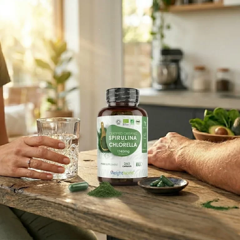 Spirulina cu Chlorella Organica  1740 mg 240 capsule– puterea naturii pentru sănătatea ta biomed.md chisinau moldova
