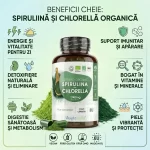 Spirulina cu Chlorella Organica  1740 mg 240 capsule– puterea naturii pentru sănătatea ta biomed.md chisinau moldova