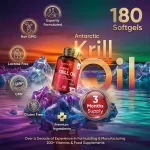 Ulei de Krill Antarctic cu astaxantina 1200mg 180 capsule – Sursa Pură de Omega-3 pentru Sănătatea Ta biomed.md chisinau moldova
