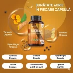 Turmeric Organic cu Piper negru - 4320mg 180 capsule  – Puterea Naturii pentru Sănătatea Ta biomed.md chisinau moldova