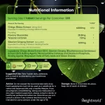 Ginkgo Biloba cu Ginseng Siberian – 6600 mg | 365 Tablete Vegane biomed.md chisinau moldova