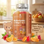 Multivitamine si Omega pentru Copii in forma de jeleuri , 17 Vitamine + Omega 3, 6, 9 | 120 Gummies Fructate | Supliment pentru copii 3–12 ani, supliment pe 2 luni biomed.md chisinau moldova