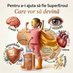 Multivitamine si Omega pentru Copii in forma de jeleuri , 17 Vitamine + Omega 3, 6, 9 | 120 Gummies Fructate | Supliment pentru copii 3–12 ani, supliment pe 2 luni biomed.md chisinau moldova