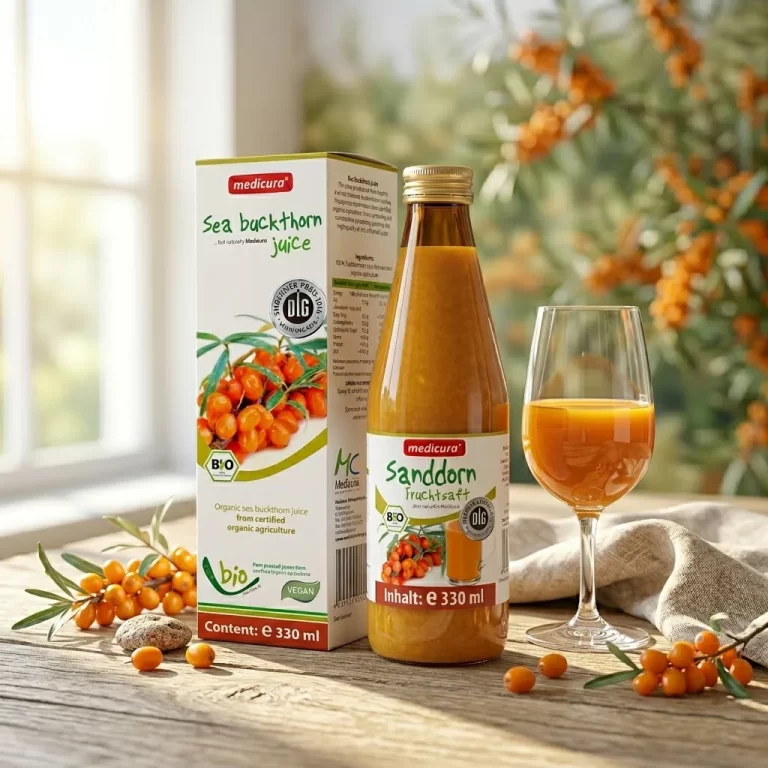 Suc de Cătina  100 % stoarcere directa 330 ml , Medicura Germania fara zahar , fara conservanti biomed.md chisinau moldova