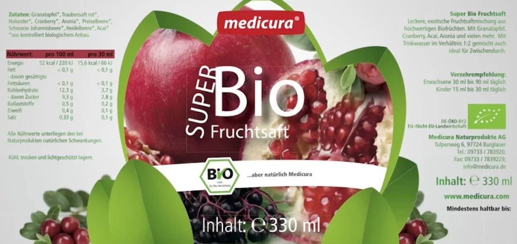 medicura naturprodukte BIO Fruchtsaefte 1420 Super Bio Mix 330ml 2