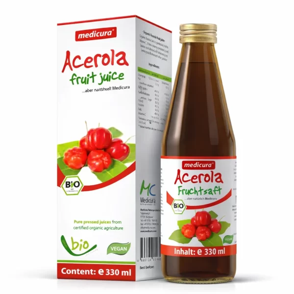 Suc de Acerola 100% , Stoarcere directa, fara zahar , fara conservanti Medicura Germania - Sursa Naturală de Vitamina C biomed.md chisinau moldova