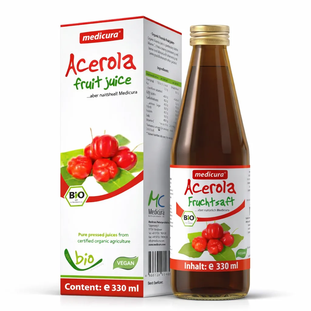 Suc de Acerola 100% , Stoarcere directa, fara zahar , fara conservanti Medicura Germania - Sursa Naturală de Vitamina C biomed.md chisinau moldova Suc de Acerola 100% , Stoarcere directa, fara zahar , fara conservanti Medicura Germania - Sursa Naturală de Vitamina C biomed.md chisinau moldova