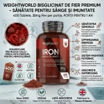Fier Bisglicinat – Vitamine Fier 28 mg  (400 tablete, aprox. 6 luni). Produs in UK. Calitate Premium. chisinau Moldova. Cel mai mare magazin de sanatate din Moldova.
