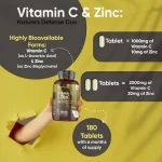 Vitamina C 1000 mg cu Zinc 10 mg , Produs in UK, Calitate Premium . Cel mai mare magazin de Sanatate din Moldova. Chisinau Moldova. Magazin pe Decebal 23/2