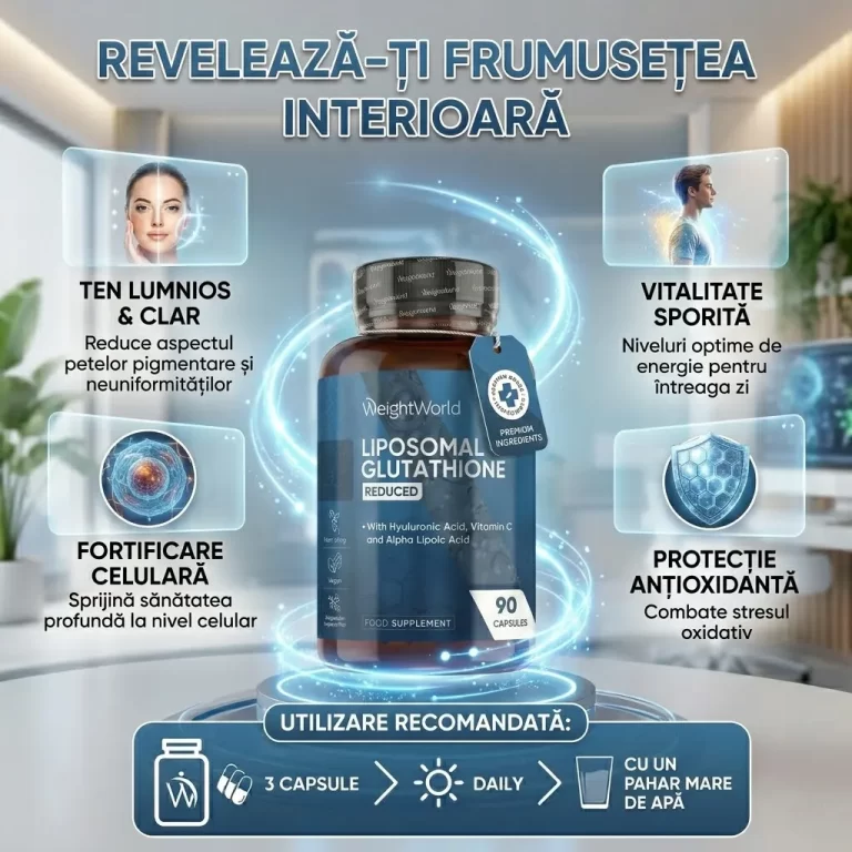 L-Glutation Lipozomal Complex 1000 mg  90 capsule– Antioxidant Avansat pentru Detoxifiere, Piele și Imunitate. Magazin pe Decebal 23/2. Chisinau. Moldova.