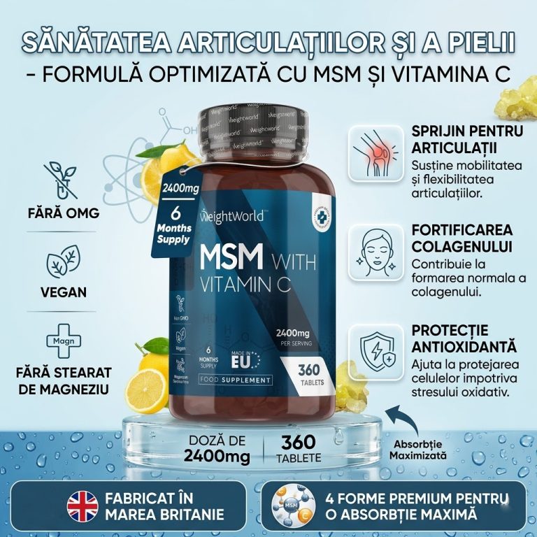 MSM Cu Vitamina C 2400 Mg 360 Tablete Biomed.md Chisinau Moldova