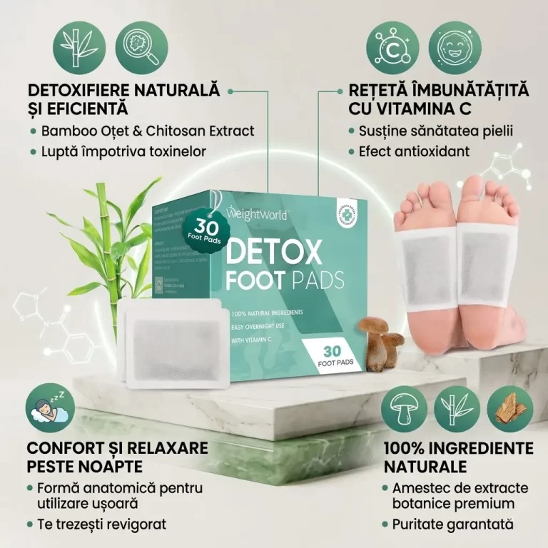 Plasturi detox pentru picioare (30 buc) – curățare naturală și relaxare în timpul somnului biomed.md chisinau moldova