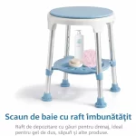 Scaun de Duș Rotativ 360° Reglabil pe Înălțime biomed.md chisinau moldova