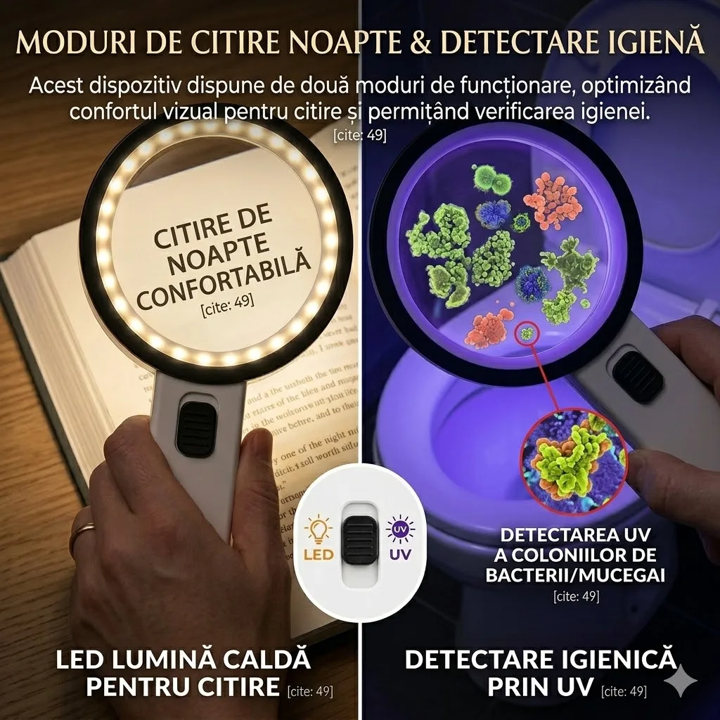Lupă 30X cu iluminare LED si UV biomed.md chisinau moldova
