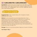 Curcumină 25.000 mg cu Ghimbir și Piper Negru 95% Curcuminoide, 180 Capsule Vegane – Suport pentru Articulații, Digestie și Imunitate biomed.md