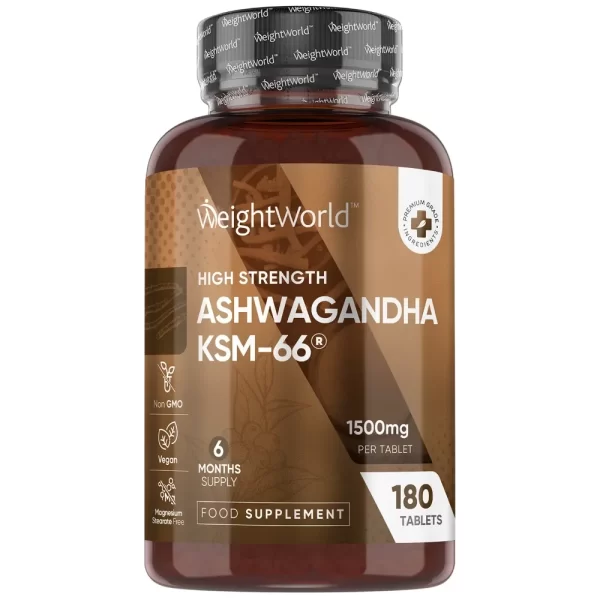 Ashwagandha KSM-66 1500 mg – 180 tablete WeightWorld biomed.md chisinau moldova