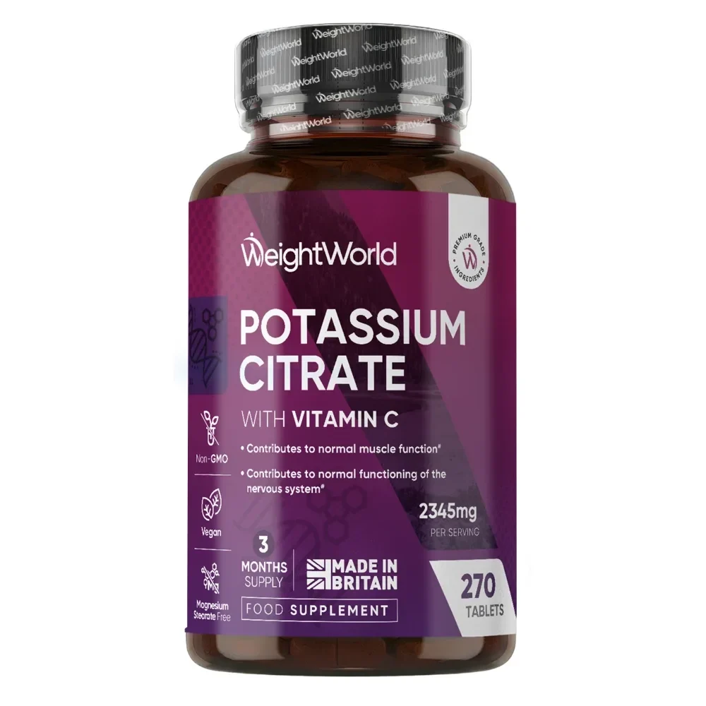 weightworld uk potassium citrate with vitamin c 180 tablets bottle front