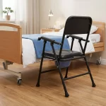 Scaun WC pliabil moale cu eco piele si găleată colectoare