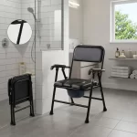 Scaun WC pliabil moale cu eco piele si găleată colectoare